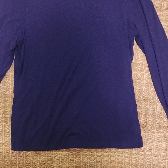 Talbots Royal Blue Long Sleeve Blouse - Picture 3 of 5